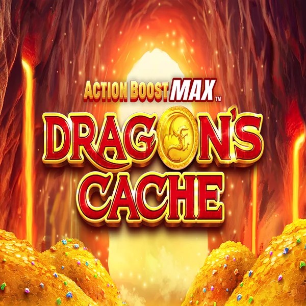 Action Boost Max Dragon's Cache by SpinPlay Games, showcased at boomzincasino.com – game logo