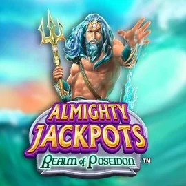 Almighty Jackpots – Realm of Poseidon online game logo by Novomatic on boomzincasino.com