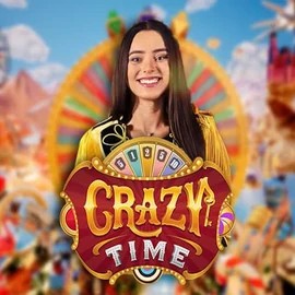 Live Casino logo of Crazy Time from Evolution at Boomzino Casino