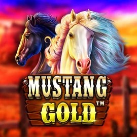 Mustang Gold online game logo by Pragmatic Play on boomzincasino.com
