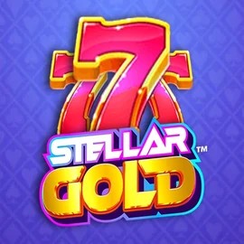 Official Slots logo: Stellar Gold by Snowborn Games at Boomzino Casino