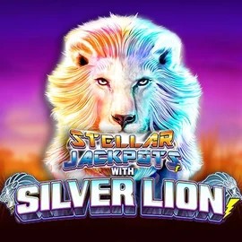Stellar Jackpots with Silver Lion slot visual from Lightning Box Game available on boomzincasino.com